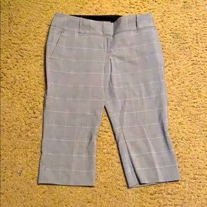 Gray plaid crop pants